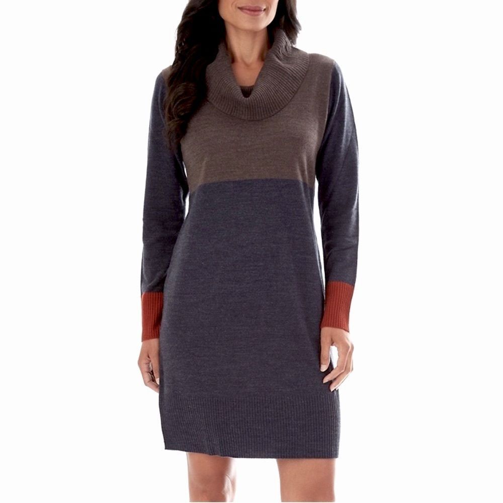Apt 9 Navy and Grey Color Block Cowl Neck Sweater Dress Medium